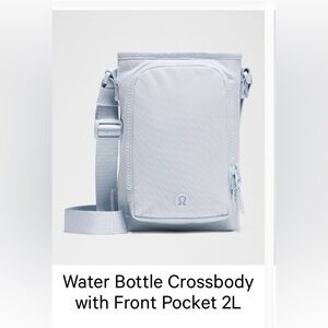 Lululemon Light Blue Water Bottle Crossbody Bag with Front Pocket